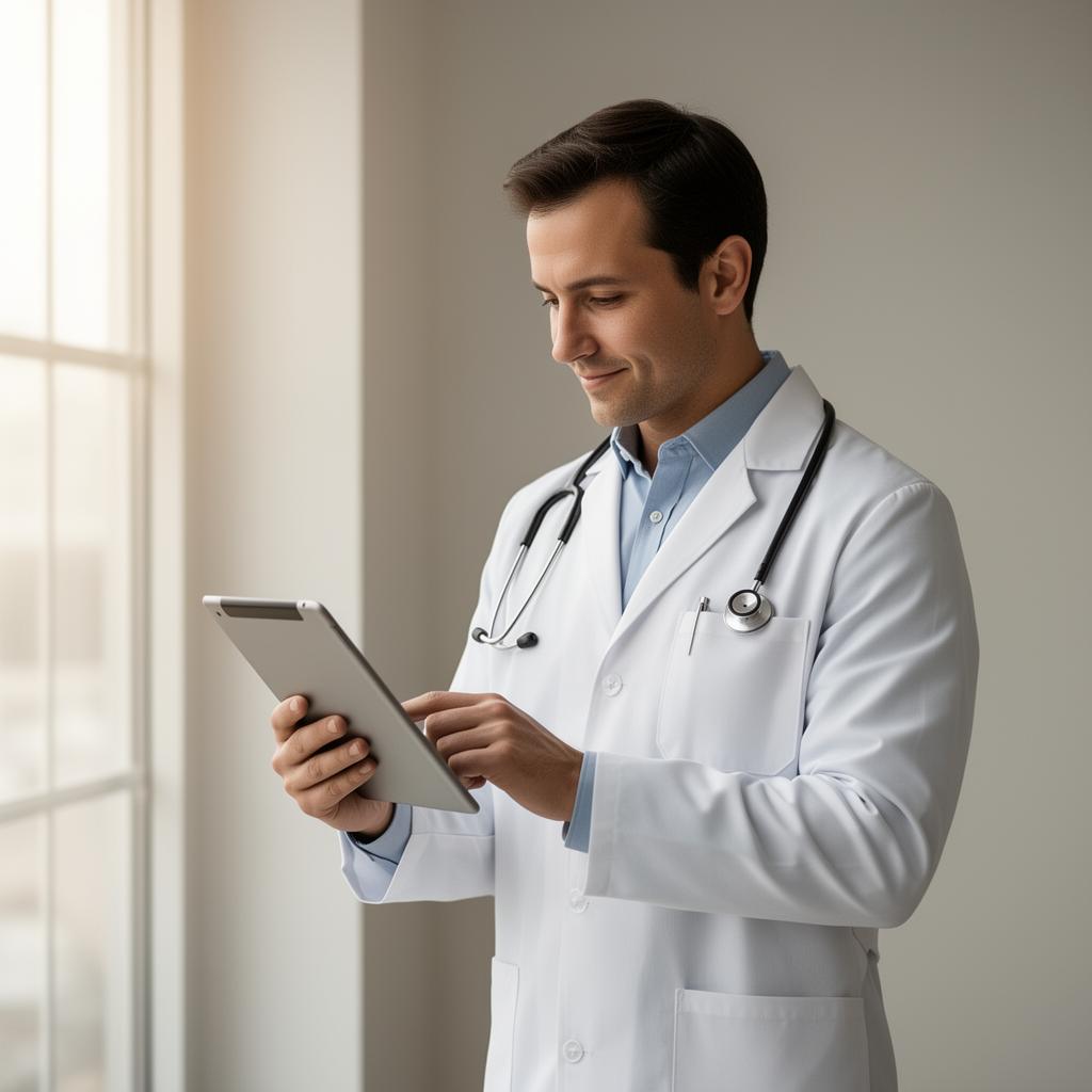 Clinician reviewing patient data